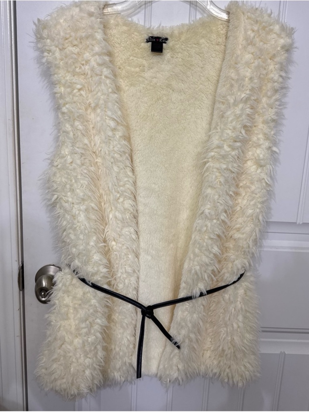 Faux Fur Sleeveless Vest - Cream